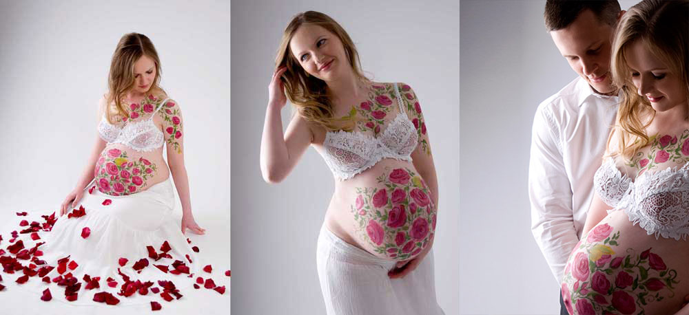 Babybauchbemalung mit Fotoshooting